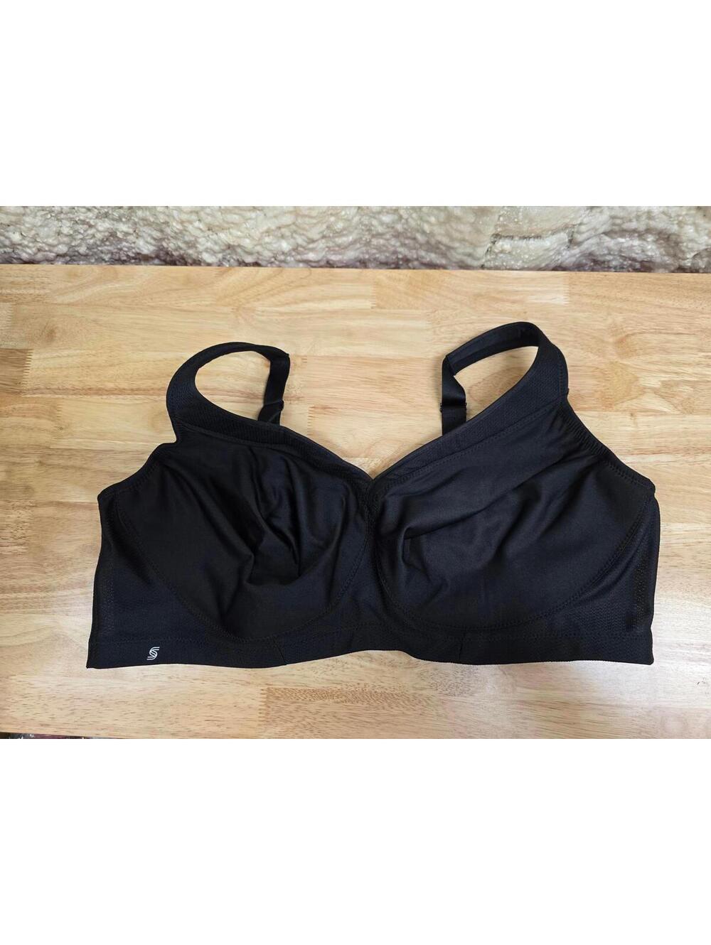 GLAMORISE MAGICLIFT SEAMLESS SPORTS BRA WIREFREE BLACK SIZE 48D
